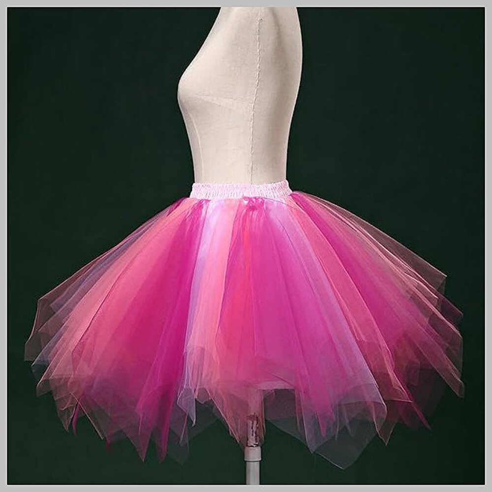 Women's Short Vintage Ballet Skirt Pink Watermelon Fuschia - Picture 1 of 2